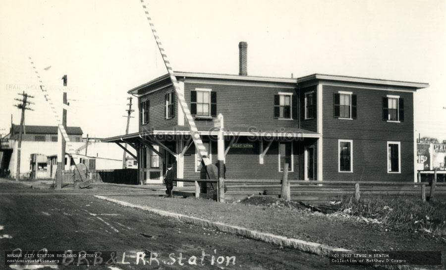 Postcard: Boston, Revere Beach & Lynn Railroad Station at West Lynn, Massachusetts